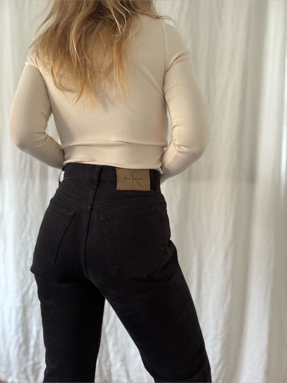 Vintage Calvin Klein black straight leg jeans 90s / Y2K